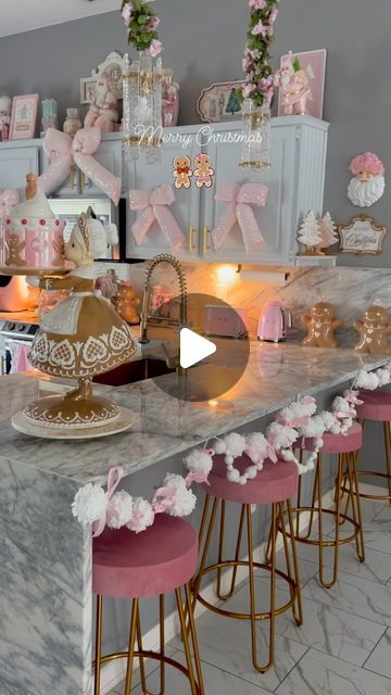 Pinkmas Party Ideas, Bakery Decor Ideas, Pink Christmas Table Setting, Mrs Claus Bakery, Pink Christmas Table, Christmas Table Setting, Bakery Decor, 2024 Ideas, Pink Winter