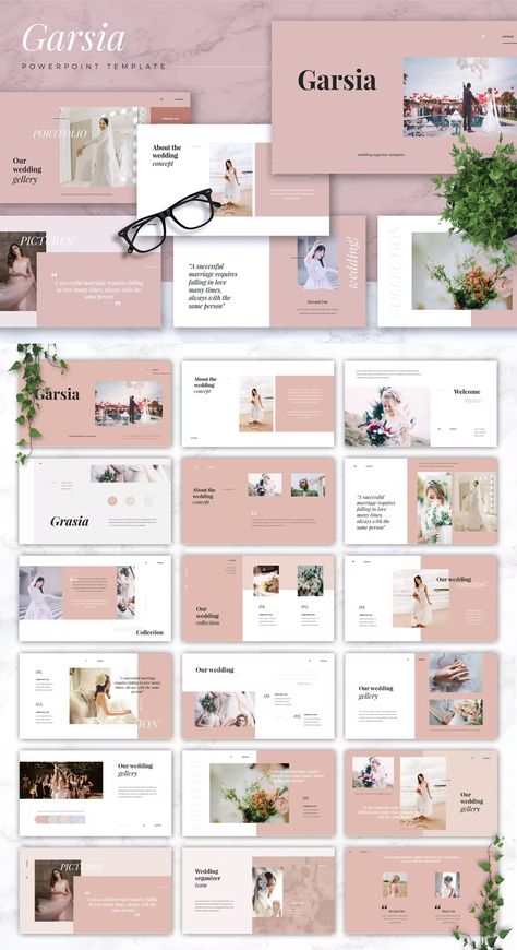 Wedding Organization PowerPoint Template. 30 Modern Slides. Wedding Booklet, Photobook Layout, Powerpoint Format, Powerpoint Free, Business Ideas Entrepreneur, Power Points, Ppt Design, Wedding Organization, Powerpoint Design