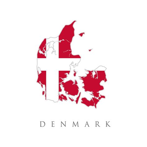 Map Of Denmark With Flag Isolated On White Background. national red and white cross Danish flag. lag of Former Nordic Country of Dano Norwegian Oldenburg Realm Map Of Denmark, Country Flags Icons, World Country Flags, Flags Europe, Denmark Map, Danish Flag, Denmark Flag, Map Projects, Book Cover Diy