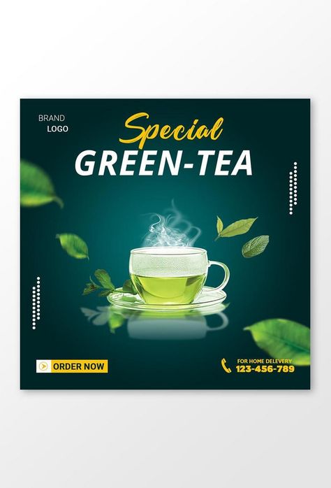 Tea Social Media Post, Tea Social Media, Logo Design Branding Simple, Lipton Green Tea, Restaurant Promotions, Soap Packaging Design, Food Posters, Tea Restaurant, Graphic Design Posters Layout