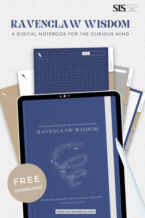 Free! Ravenclaw Wisdom Digital Notebook Good Note Planner Free, Goodnotes Notebook Template Free, Noteshelf Templates Free, Ipad Notes Goodnotes Templates, Notability Notes Template Free, Free Notebook Templates, Digital Notes Template Free, Goodnotes 5 Templates Free, Goodnotes Template Free Book Journal