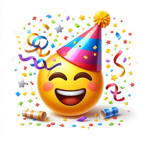 Birthday Emoji, Emoticon Love, Fun Emoji, Emoticon Faces, Emoji Stickers Iphone, Funny Emoji Faces, Laughing Emoji, Emoji Birthday, Funny Emoticons