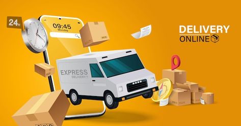 Delivery App Logo, Delivery Ads, Delivery Food, Business Cartoons, Banner Web, Digital Marketing Design, Online Delivery, Photo Montage, Tv Design