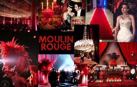 Moulin Rouge Gala Theme, Moulin Rouge Prom Theme, Moulin Rouge Theme Party Decoration, Moulin Rouge Mood Board, Moulin Rouge Theme Party, Satine Aesthetic Moulin Rouge, Moulin Rouge Theme, Moulin Rouge Party, Moulin Rouge Show Paris