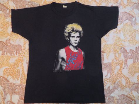 billy idol. 1983. 80s Bands, Billy Idol, Band Shirt, Band Shirts, Tour T Shirts, New Wave, Mens Graphic, Graphic Tshirt, Mens Graphic Tshirt