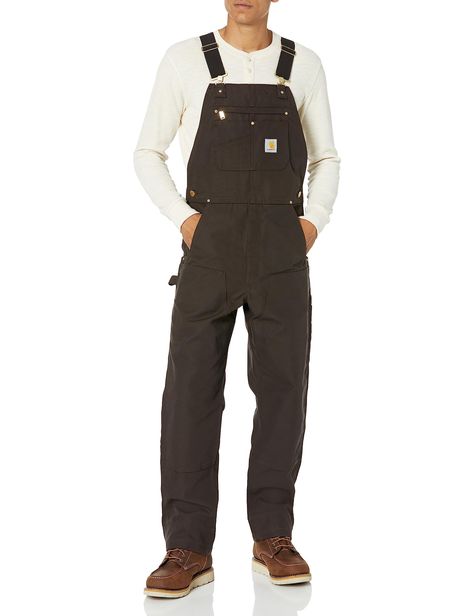 PRICES MAY VARY. 100% Cotton Imported Adjustable closure Machine Wash 12-ounce, 100% ringspun cotton duck Adjustable elastic suspenders for a personalized fit Multi-compartment bib pocket with zip closure Double-layer knees with openings for adding knee pads and cleaning out debris Reinforced 360-degree kick panels around cuffs add durability Carhartt Overalls Outfit Men, Carhartt Overalls Outfit, Carhartt Outfit Men, Carhartt Mens Fashion, Workwear Fashion Men, Hybrid Character, Overalls Men Fashion, Granola Boy, Pantalon Carhartt