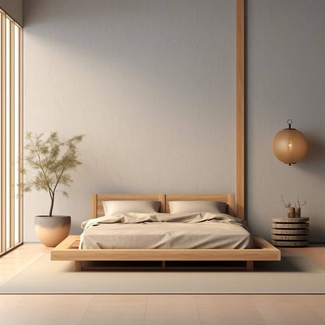 Japandi Bed Frame - My 7 Favourite Sleek Designs Bed Design Minimal, Japandi Platform Bed, Japandi Beds, Diy Low Bed Frame, No Bed Frame Ideas, Japandi Bed Frame, Bed Japandi, Bed Frame Japanese, Modern Wooden Bed Frame