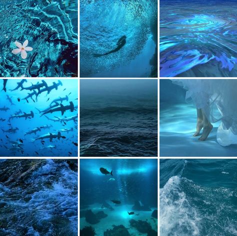 Deep Sea Moodboard, Sea Elf Aesthetic, Water Mood Board, Ice Moodboard, Ocean Mood Board, Blue Moodboard Aesthetic, Blue Mermaid Aesthetic, Sea Moodboard, Ocean Moodboard