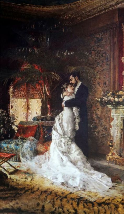 Biblio Curiosa on Twitter: "Finally Alone (1878) Art by Italian artist Edoardo Tofano… " Auguste Toulmouche Paintings, Auguste Toulmouche, Art Amour, Giovanni Boldini, Victorian Paintings, Romantic Paintings, Wedding Painting, Hieronymus Bosch, Romance Art