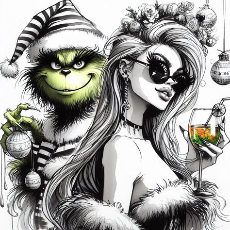 Mrs Grinch, Grinch Tshirt, Grinch Images, Grinch Png, Mr And Mrs, Betty Boop, Png Clipart, Design Digital, Grinch