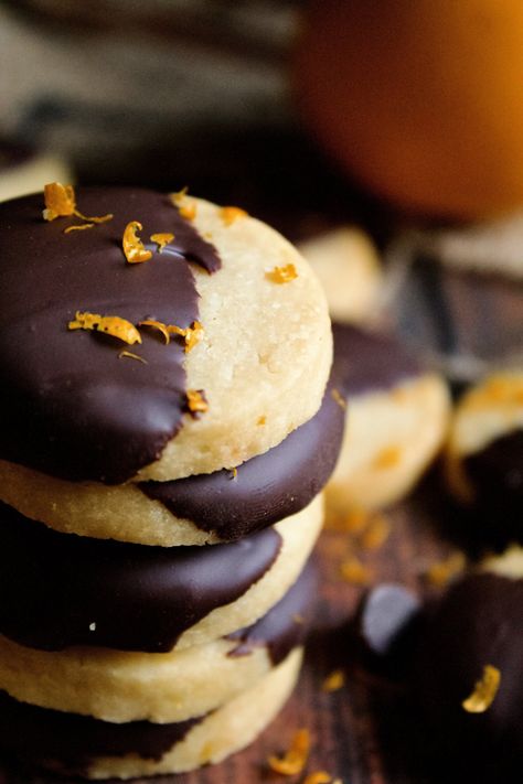 Chocolate Orange Shortbread Cookies, Orange Cookies Recipes, Chocolate Orange Shortbread, Fundraiser Food, Orange Shortbread, Chocolate Orange Cookies, Orange Olive Oil Cake, Chocolate Decadence, Ice Cream Cone Cake