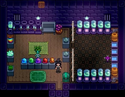 Slime hutch cute store💖 Decoration stardew valley layout Stardew Valley House Interior Abigail, Slime Stardew Valley, Sdv Decoration Ideas, Stardew Valley Pond, Stardew Valley Mushroom Cave Layout, Stardew Decoration Ideas, Stardew Slime Hutch Layout, Stardew Slime Hutch, Stardew Valley Furnace