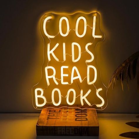 Amazon.com : Cool Kids Read Books Neon Sign, Light Up 3D Art Letters Wall Decor For Book Club Classroom Reading Corner Kid's Reading Room Nook Home Library Librarian Bookworm Gift : Tools & Home Improvement Reading Makes You Bright, Kids Library Room Ideas, Classroom Book Corner, Classroom Lighting Ideas, Book Corner Classroom, Book Room Decor, Librarian Glasses, Classroom Reading Corner, Garden Theme Classroom