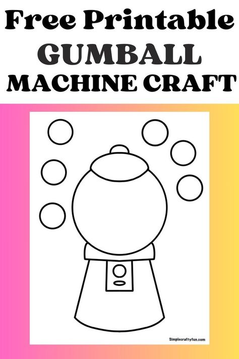 free printable gumball machine craft to make a paper gumball machine. Decorate the gumball machine and gumballs. Free Printable Gumball Machine Template, Gumball Machine Printable Free, Gumball Crafts For Preschoolers, Gumball Machine Template, Gumball Machine Printable, Gumball Machine Craft, Special Education Classroom Setup, Preschool Creative Art, Easy Math Activities