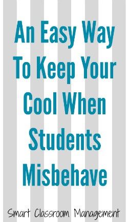 An Easy Way To Keep Your Cool When Students Misbehave - Smart Classroom Management Smart Classroom, Planning School, Classroom Discipline, Art Classroom Management, Teaching Classroom Management, Substitute Teaching, Classroom Behavior Management, Classroom Management Tips, Classroom Management Strategies