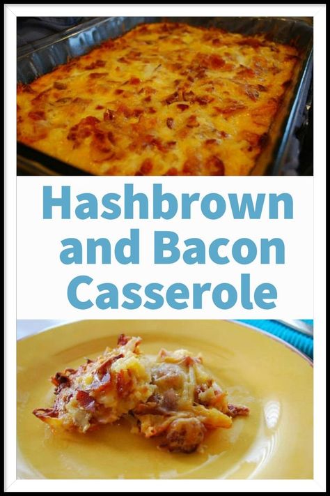 Hashbrown and Bacon Casserole a perfect dish for a crowd and can be ready to serve in just over an hour - perfect for feeding a hungry family or a special brunch. With crisp bacon and gooey cheese, it's sure to be a hit! Hashbrown Bacon Casserole, Dish For A Crowd, Potatoes And Eggs, Bacon Potatoes, Healthy Breakfast Choices, Bacon Casserole, Easy Breakfast Brunch, Breakfast Casserole Recipe, Hashbrown Recipes