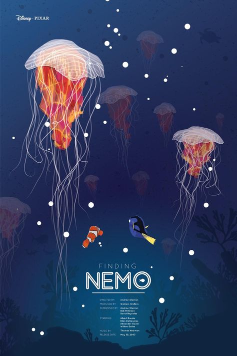 Finding Nemo Illustration, Nemo Illustration, Finding Nemo Poster, Vintage Disney Posters, Photowall Ideas, Disney Poster, Disney Movie Posters, Disney Posters, Film Disney