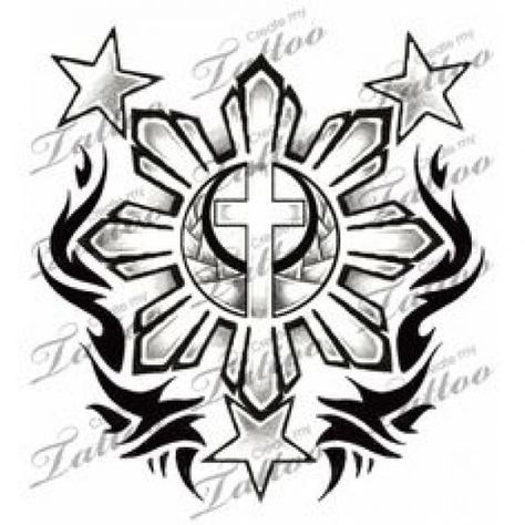 Meet your Posher, A Tattoo Filipino, 3 Stars And A Sun, A Sun Tattoo, Traditional Filipino Tattoo, Philippines Tattoo, Buffalo Tattoo, Filipino Flag, Filipino Tattoos, Philippine Art