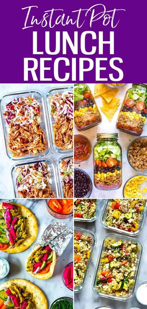 Meal prep lunches with your pressure cooker! These easy & healthy Instant Pot lunch recipes are great for both work and school. #instantpot #lunchrecipes Lunch Ideas Instant Pot, Instapot Lunch Meal Prep, Instant Pot Food Prep, Easy Instant Pot Lunch Recipes, Meal Prep With Instant Pot, Healthy Cheap Instant Pot Recipes, Easy High Protein Instant Pot Recipes, Insta Pot Meal Prep Healthy, Healthy Instapot Meal Prep