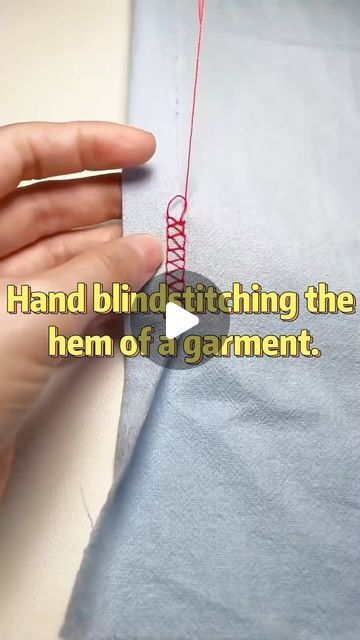 wholehearted_clothing_factory on Instagram: "Hand blindstitching the hem of a garment." Manual Sewing Techniques, How To Hem A Shirt By Hand, How To Hand Sew A Hem, How To Sew A Hem By Hand, Visible Mending Hem, Hemming Stitch By Hand, Hem Stitch By Hand, How To Sew By Hand, Mending Clothes By Hand