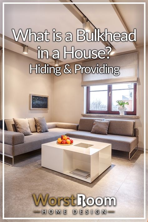 What is a Bulkhead in a House? Hiding & Providing Garage Living Room, Basement Garage, Accent Wall Bedroom, The Basement, Interior Design Inspiration, Small Bedroom, Open Space, A House, Air Conditioning