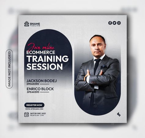 Premium PSD | Online ecommerce training session social media post template Instagram Poster Ideas, Premium Poster Design, Cta Design Ideas, Social Media Poster Design Ideas, Facebook Poster Design, Training Poster Design, Coaching Poster, Social Media Design Ideas, Social Media Inspiration