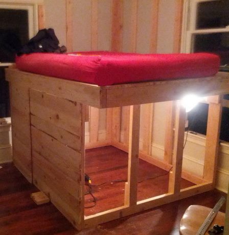 Diy Elevated Bed, Elevated Bed Frame, Raised Bed Frame, Loft Bed Plans, Diy Loft Bed, Kids Bed Frames, Diy Platform Bed, Loft Bed Frame, Elevated Bed