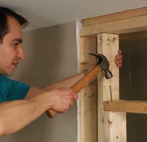 How To Frame In A Door, How To Build A Header For A Door, Diy Door Jamb How To Build, How To Make A Door Frame How To Build, Framing A Door, Build A Door Frame, How To Make A Door Frame, How To Put A Door In A Wall, How To Frame A Door