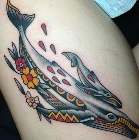 Tattoo Whale, Ocean Sleeve, Old School Traditional, Ocean Tattoo, Traditional Tattoo Inspiration, Traditional Style Tattoo, Kunst Tattoos, Tattoo Old School, Whale Tattoos