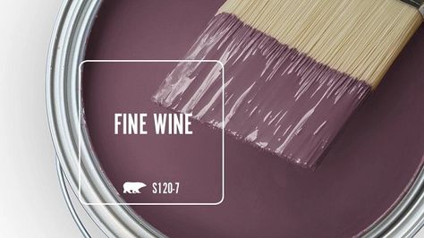 FINE WINE S120-7 | Behr Paint Colors Behr Purple Paint Colors, Behr Pink Paint Colors, Craftsman Remodel, Bedroom Inspiration Cozy, Home Paint Colors, Behr Paint Colors, Paint Palettes, Paint Repair, Behr Paint