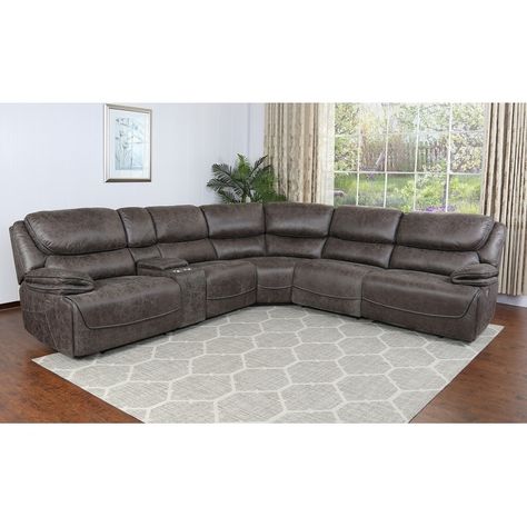 Parkland Smoke Grey Power Reclining Sectional by Greyson Living - Bed Bath & Beyond - 30794653 Leather Reclining Sectional, Living Room Furniture Styles, Living Brand, Outside Seating, Online Furniture Shopping, The Plaza, Corner Sectional, Furniture Deals, Reclining Sectional