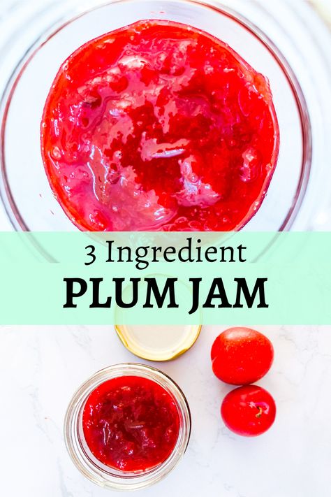 Plum Jam Recipe Easy, Plum Jam Recipes, Homemade Jams, Plum Jam, Homemade Jam, Three Ingredient, Jam Recipes, 3 Ingredient, 3 Ingredients