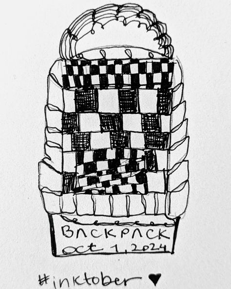 Whimsical backpack Ink on cartridge paper October 2024 #inktober2024backpack #inktober2024 #micropen Contemporary Art, Art