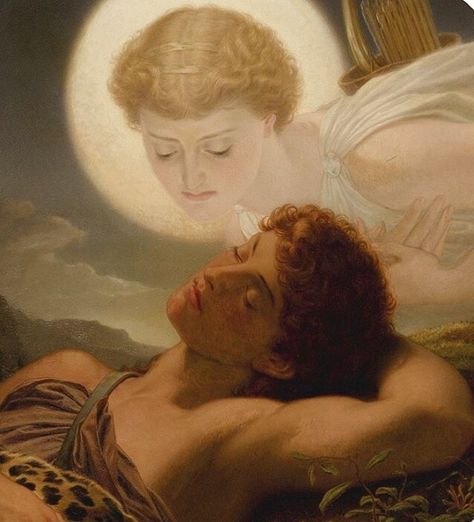 “Dream of Latmos” 1879, Joseph Noel Paton Celtic Legends, 19th Century Paintings, Scottish Artists, Pre Raphaelite, Aesthetic Painting, Aesthetic Pastel Wallpaper, Iphone Background Wallpaper, Pastel Wallpaper, Sky Aesthetic