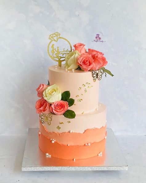 Cake Floral Decoration, 4 Kg Cake Design, Two Tier Simple Cake, Engagement Cakes 2 Tier, Two Tier Anniversary Cake Designs, Two Tier Cake Designs Simple, Two Tier Cake Wedding, 2tier Cake Design, Cake 2 Tier Birthday