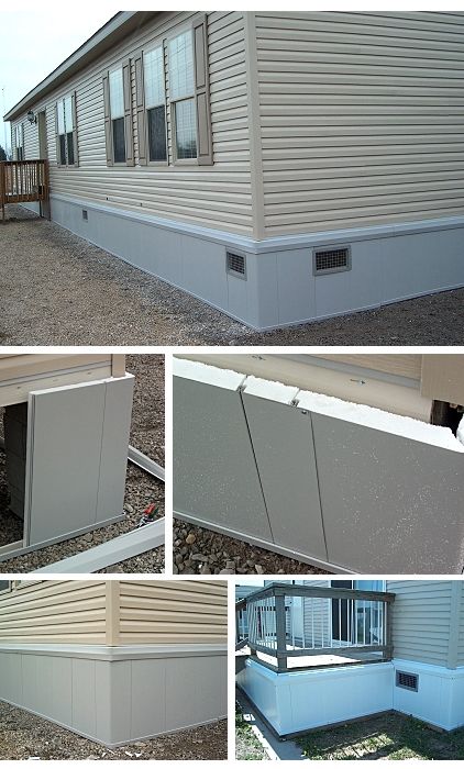 Mobile Home Remodel Exterior, Mobile Home Redo, Mobile Home Skirting, Home Skirting, Remodel Mobile Home, Mobile Home Remodeling, Mobile Home Repair, Mobile Home Exteriors, Mobile Home Makeovers