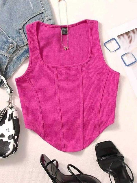 Mode Editorials, Hanky Hem, Cute Dress Outfits, Shein Outfits, Trendy Outfits For Teens, Cute Preppy Outfits, Women Tank Tops, Easy Trendy Outfits, Crop Top Outfits