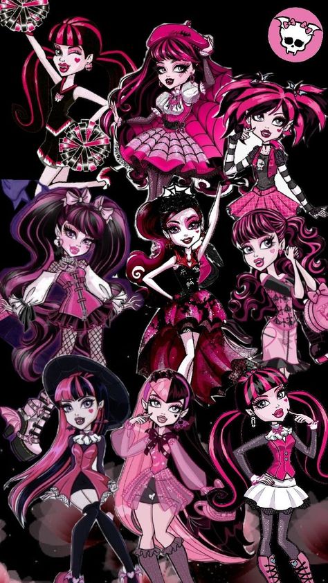 Draculaura outfits! Gyaru Draculaura, Draculaura And Clawdeen Costume, Draculara Cosplay Outfit, Draculaura Outfit Inspiration, Draculaura X Clawdeen, Monster High Outfit Inspiration, Monster High Inspired Outfits, Draculaura Fashion, Draculaura Outfit