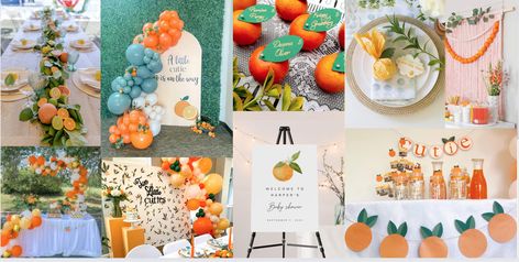 I will create a mood board for your baby shower Peaches Bridal Shower Theme, Fruit Themed Bachelorette Party, Peachy Bachelorette Party, Bridal Shower Peach Theme, Orange Bachelorette Theme, Where My Peaches At Bachelorette, Peach Themed Bachelorette Party, Bachelorette Brunch Theme, Peach Bachelorette Party