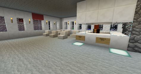 Minecraft Hospital Room, Minecraft Hospital Interior, Minecraft Hospital Ideas, Minecraft Hospital, Minecraft City Builds, Things To Build In Minecraft, Minecraft City Ideas, Hospital Waiting Room, Build In Minecraft