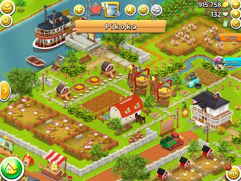 Hay Day App, Hay Day Cheats, Hayday Farm Design, Stardew Valley Farms, Farm Layout, Farm Games, Hay Day, Farm Design, Gaming Decor