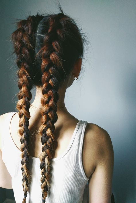 // Double Dutch Boxer Braids // Dutch Boxer Braids, Boxer Braids Hairstyles, Double Braids, Trendy We Fryzurach, Two French Braids, Double French Braids, Boxer Braids, Dutch Braids, Double Dutch