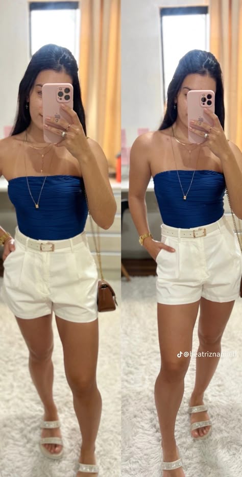 Looks Com Short, Look Shein, Classy Summer Outfits, Beachy Outfits, Shorts Outfits Women, Looks Party, Shein Outfits, Causual Outfits, Looks Chic