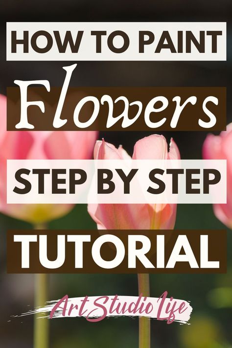 How To Paint Flowers, Video Painting, Acrylic Flower Painting, Painting Lesson, Oil Painting Lessons, Painting Flowers Tutorial, Easy Flower Painting, Tulip Painting, Paint Flowers