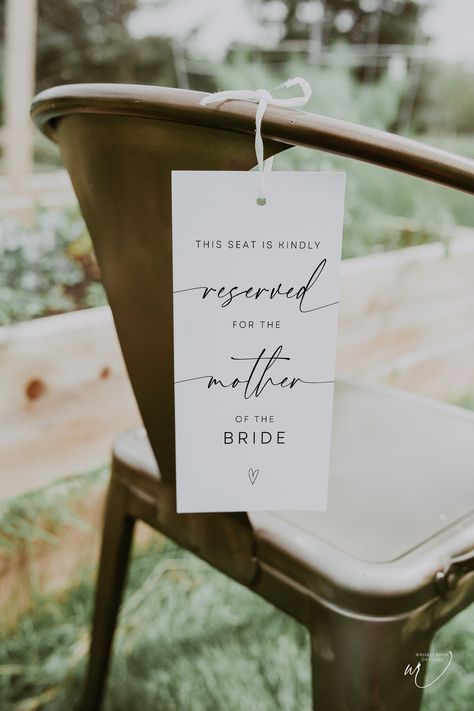 Reserved Wedding Seat Tag, Reserved Chair Tag, Editable Template, Minimalist Reserved Seat Sign, WR015 by WhiskeyRiverAU on Etsy Reserved Wedding Signs, Reserved Seating, Wedding Chair, Reserved Signs, Tag Template, Wedding Chairs, Wedding Seating, Sign Templates, Minimalist Wedding