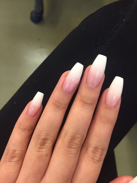 White Ombre Nails Coffin, Ombre Nails Coffin, Matte Gel Nails, White Ombre Nails, Nails Beige, Ombre Coffin Nails, Ombre Coffin, Gel Nails Long, Coffin Nails Ombre