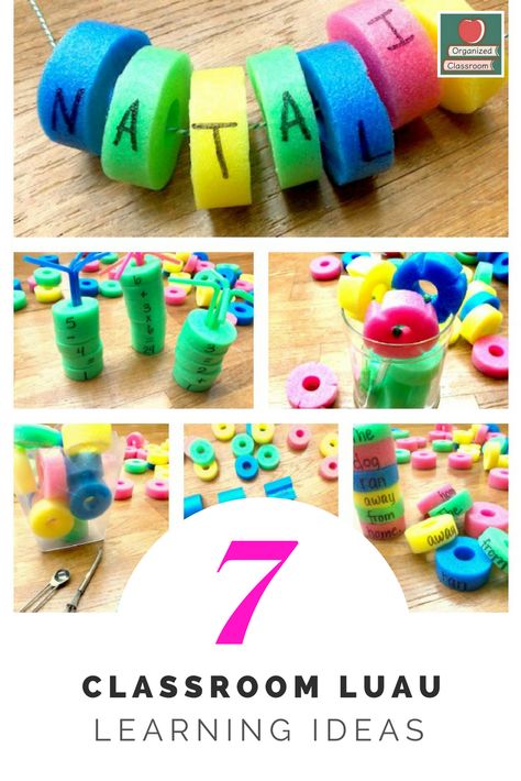 Pool noodles seem like pretty much a summer activity, but it turns out there are lots of ways to use pool noodles for DIY crafts! Here are a few ideas... Literacy Night Activities, Family Literacy Night, Winter Classroom Activities, Family Literacy, Organized Classroom, Winter Classroom, Literacy Games, Luau Theme, Classroom Freebies