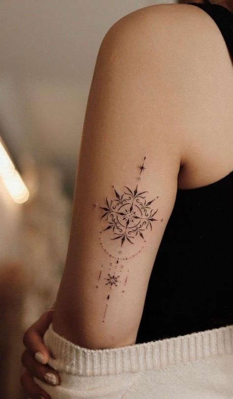 Stunning Tattoos, Tato Minimal, Dot Tattoos, Star Tattoo Designs, Muster Tattoos, Tattoo Ideas For Women, Shoulder Tattoos For Women, Classy Tattoos, Arm Tattoos For Women