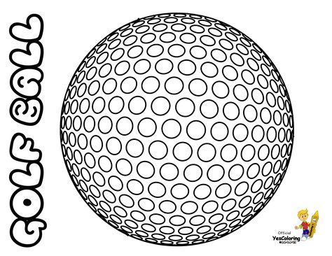 Golf Templates Free Printable, Coloring Golf Balls, Golf Ball Painting Preschool, Golf Ball Drawing Ideas, Golf Ball Designs Sharpie Drawing, Ladies Golf Bags, Sports Coloring Pages, Golf Socks, Kids Golf