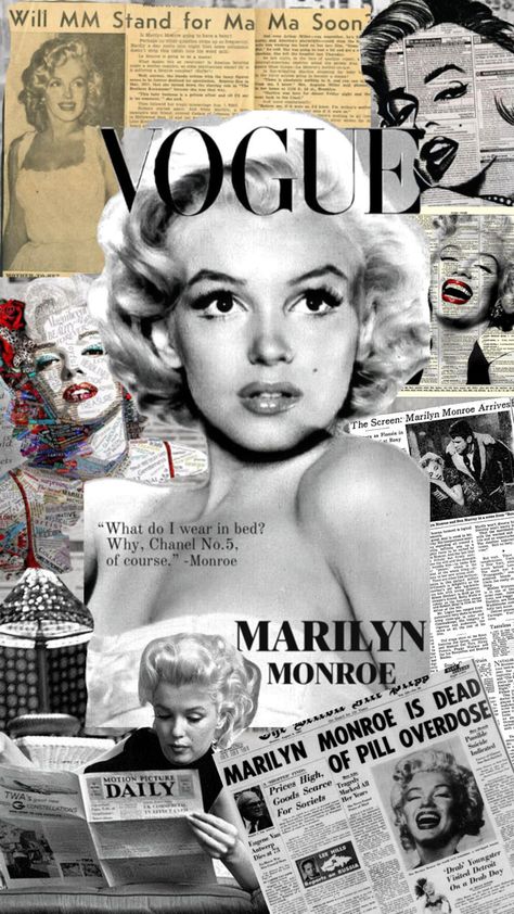 Marilyn Monroe Marilyn Monroe Newspaper, Marilyn Monroe Collage, Marilyn Monroe Pictures, Newspaper Clippings, Marilyn Monroe, Collage Art, Newspaper, Collage, Art